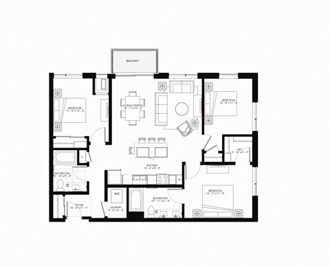 a black and white floor plan of a house